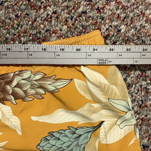 Tommy Bahama Relax Gold Green Tropical Print Drawstring Swim Trunks Size XXL - Picture 12 of 14